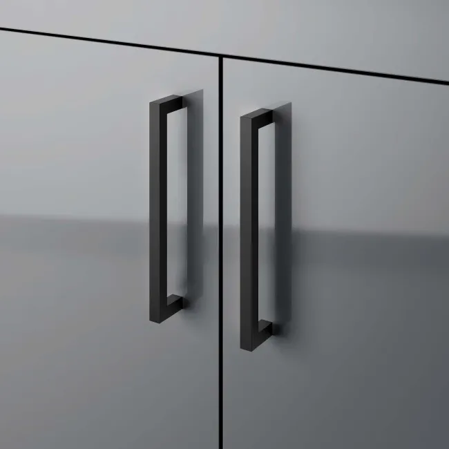 Harper Stone Grey Basin Vanity and Back To Wall Toilet Unit 1000mm - Black Accents