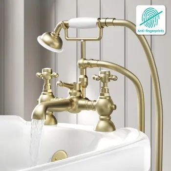 Tweed Traditional Brushed Brass Bath Shower Mixer Tap