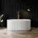 Brent 1500mm Fluted Matt White Freestanding Bath