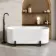 Shore 1700 Gloss White Freestanding Bath - Matt Black Feet