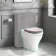 Kansas Traditional Rimless Back To Wall Toilet With Cashmere Pink Wooden Seat
