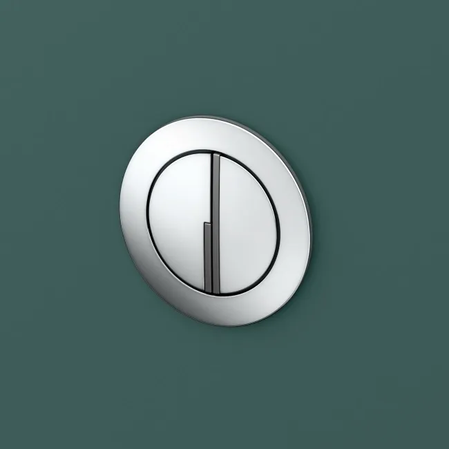 Detroit Cable Operated Concealed Cistern With Chrome Round Push Button Dia.48mm