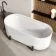 Shore 1700 Gloss White Freestanding Bath - Matt Black Feet