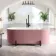 Shore 1700 Matt Pink Freestanding Bath - Matt Black Feet
