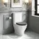 Kansas Traditional Rimless Close Coupled Toilet With Dove Grey Wooden Seat