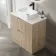 Crete Fluted Apex Oak Vanity Drawer with Marble Top & Marin Basin 800mm