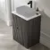 Crete Fluted Charcoal Elm Vanity Drawer with Marble Top 600mm - Excludes Counter Top Basin