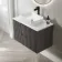 Crete Fluted Charcoal Elm Wall Hung Drawer Vanity with Marble Top & Reno Basin 800mm