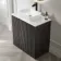 Crete Fluted Charcoal Elm Vanity with Marble Top & Reno Basin 800mm