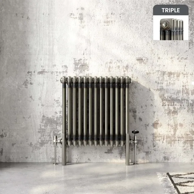 Athens Metal Triple Column Horizontal Radiators | 600x605mm