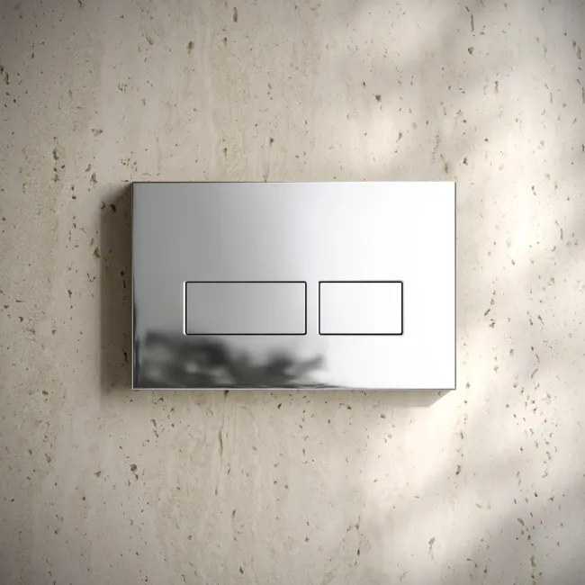 Idaho Chrome Square Button Flush Plate