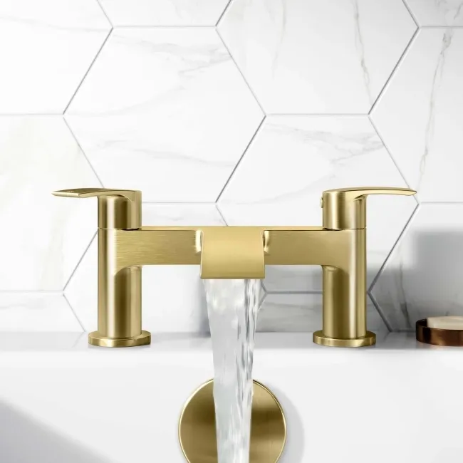 Severn Brushed Brass Basin & Bath Mixer Tap Set
