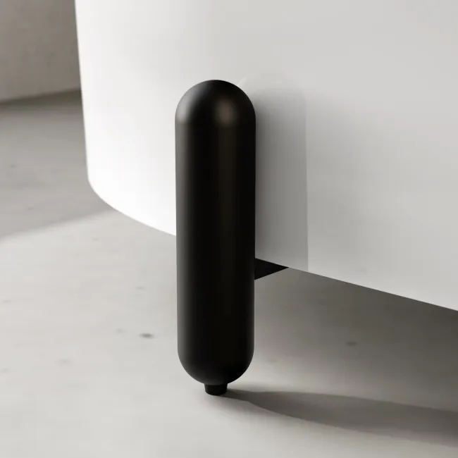 Shore 1700 Gloss White Freestanding Bath - Matt Black Feet