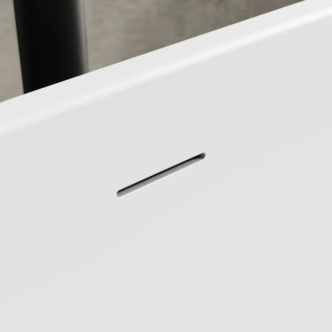 Shore 1700 Matt White Freestanding Bath - Chrome Feet