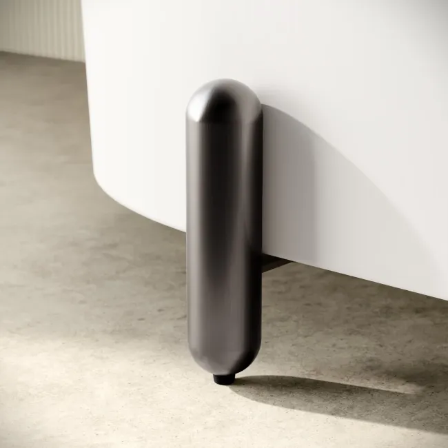 Shore 1700 Matt White Freestanding Bath - Gunmetal Feet