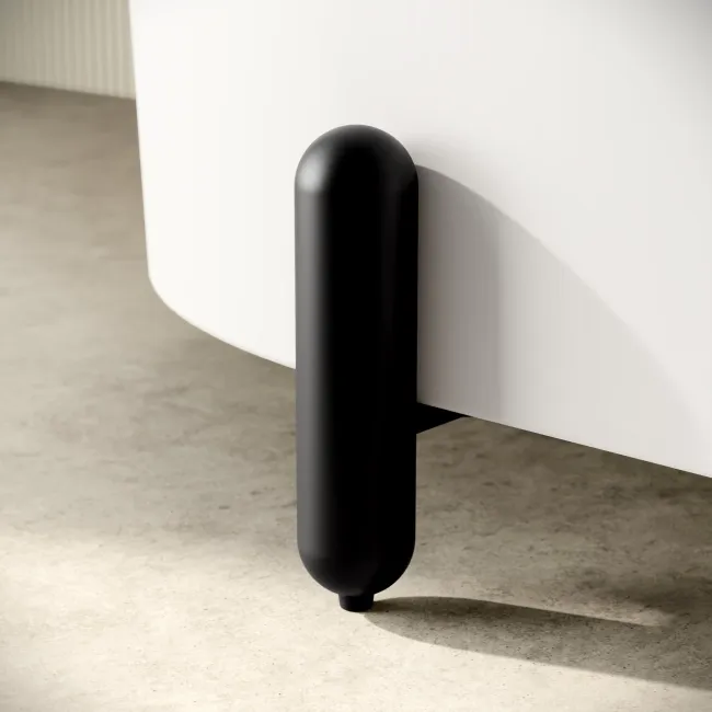 Shore 1700 Matt White Freestanding Bath - Matt Black Feet