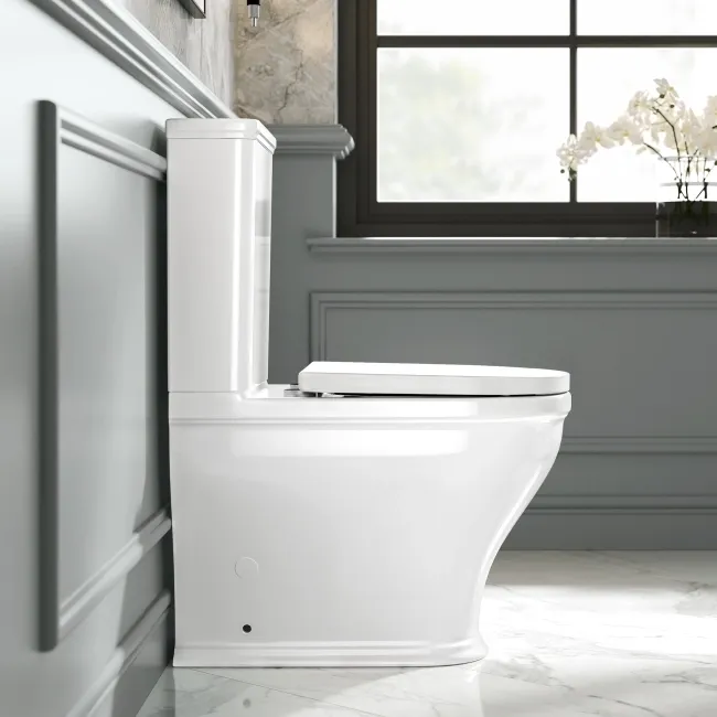 Kansas Traditional Rimless Close Coupled Toilet With Premium Soft Close Seat