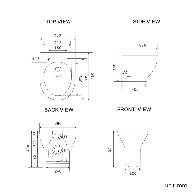 Kansas Traditional Rimless Back To Wall Toilet With Premium Soft Close Seat