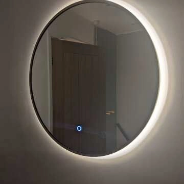 Delilah Brushed Brass Round Backlit Illuminated LED Mirror 600mm