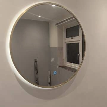 Delilah Brushed Brass Round Backlit Illuminated LED Mirror 600mm