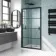 London Matt Black Grid 6mm Bifold Shower Door 1000mm