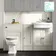 Monaco Chalk White Combination Vanity Traditional Basin and Hudson Toilet with Wooden Seat 1500mm