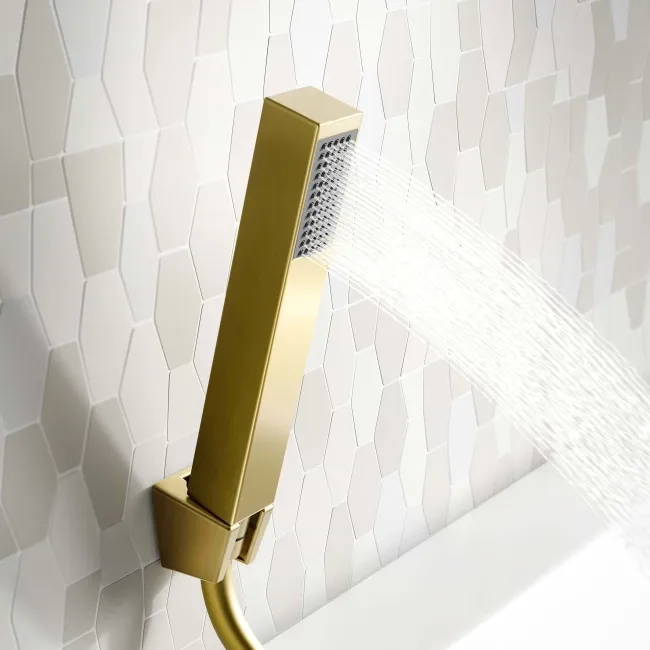 Aire Brushed Brass Bath Filler & Handheld Shower