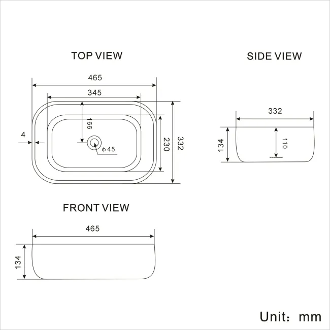 Carolina Counter Top Basin 465mm