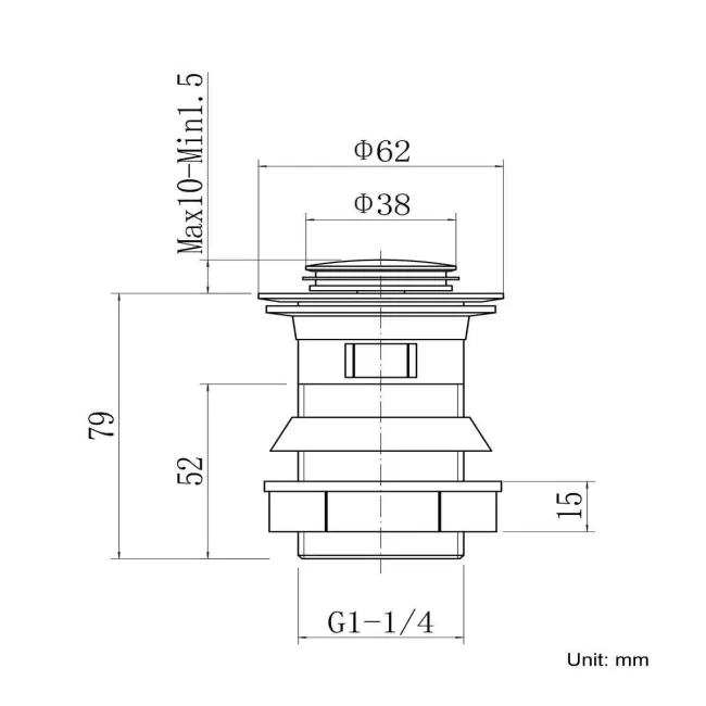 Slotted Chrome Pop Up Basin Waste