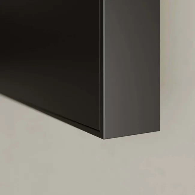 Madelyn Black Framed Illuminated LED Corner Mirror Cabinet 600mm Tall