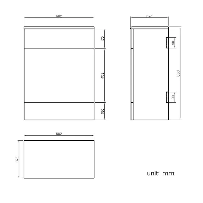 Harper Gloss White Back To Wall Toilet Unit 600mm