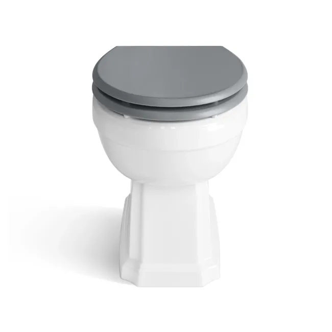 Traditional Dove Grey Back To Wall Unit and Hudson Toilet with Wooden Seat