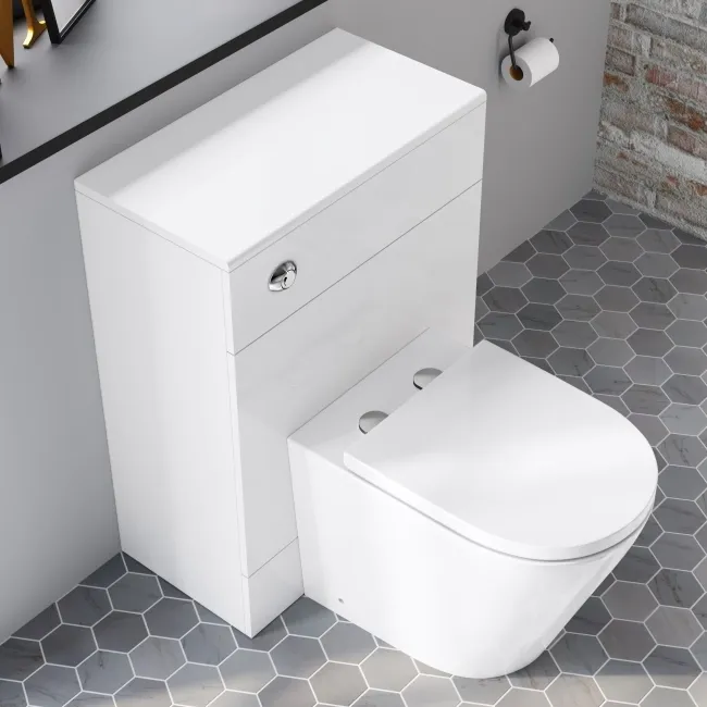 Harper Gloss White Back To Wall Unit and Boston Toilet