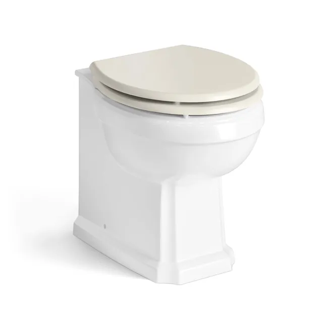 Monaco Chalk White Combination Vanity Traditional Basin and Hudson Toilet with Wooden Seat 1500mm