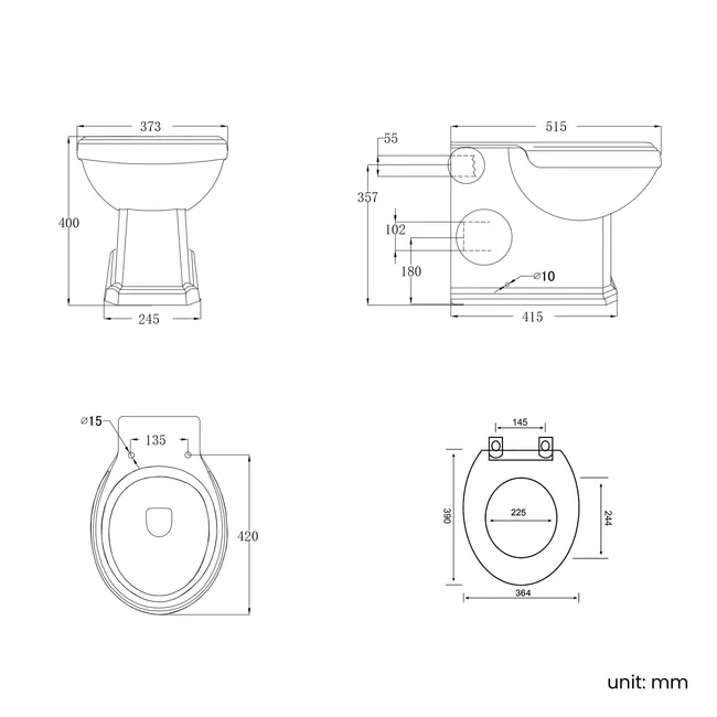 Monaco Chalk White Combination Vanity Traditional Basin and Hudson Toilet with Wooden Seat 1500mm