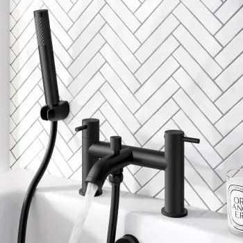 Trent Matt Black Bath Filler & Handheld Shower