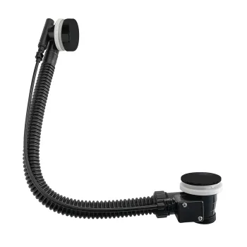 Wirquin Cable Operated Pop up Bath Waste with Matt Black Mushroom Head