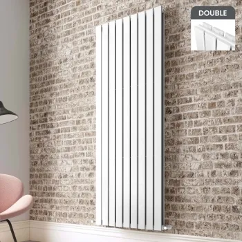 Faro White Double Flat Panel Vertical Radiator 1800x630mm