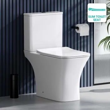 Houston Rimless Close Coupled Toilet With Premium Soft Close Seat