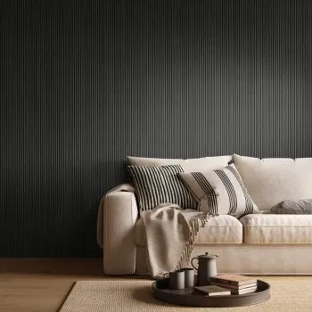 Trepanel Flex® Noir Black Flexible Acoustic Wood Panels 2400x300