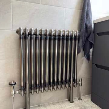 Athens Raw Metal Double Column Horizontal Traditional Radiator 600x605mm