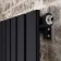 Faro Matt Black Single Flat Panel Vertical Radiator 1600x490mm