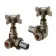Antique Gold Corner Traditional Manual Radiator Valves (Pair) Standard 15mm