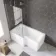 4mm L Shaped Fixed Bath Screen