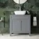 Bermuda Dove Grey Vanity With Curved Counter Top Basin 800mm