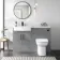 Harper Stone Grey Combination Vanity Basin and Aruba Toilet 1200mm - Black Accents - Left Handed