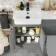 Harper Stone Grey Basin Vanity with Marble Top & Back To Wall Unit 1000mm - Black Accents