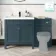 Bermuda Inky Blue Basin Vanity Drawer and Back To Wall Toilet 1300mm (Excludes Pan & Cistern)