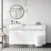 Foster Gloss White Combination Vanity Basin with Marble Top & Boston Toilet 1500mm