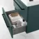 Elba Midnight Green Wall Hung Basin Drawer Vanity 500mm - Black Accents